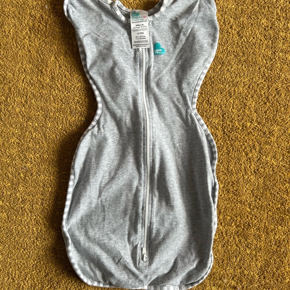 Love to Dream Gray Swaddle-Style Sleep Sack with Front Zipper